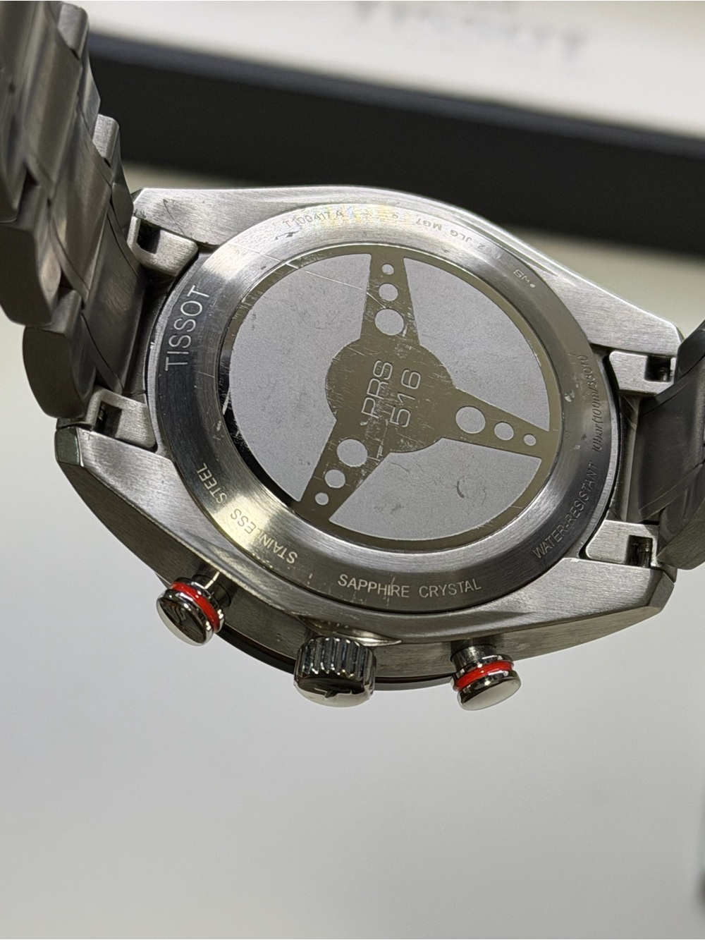 ((SOLD)) Tissot T-Sport PRS516 T100417A Chronograph Date White Dial 42mm Watch - Picture 9 of 15